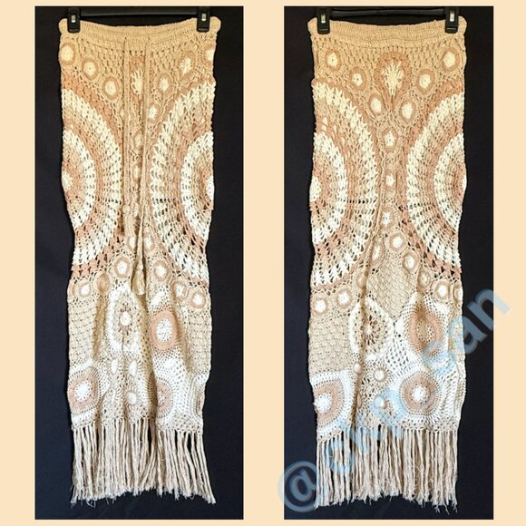 Free People x Flook Natalia Pieced Crochet Skirt Sz S - Picture 5 of 13